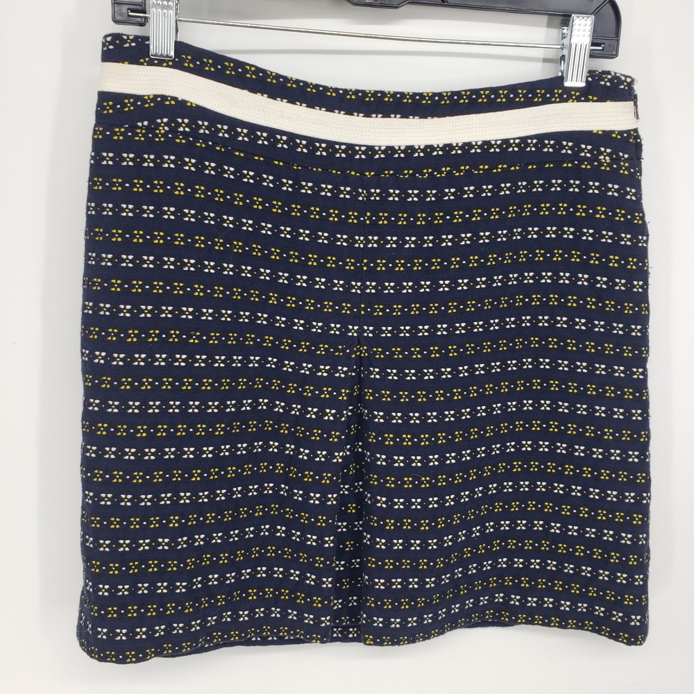 Y2K Juicy Couture Geometric Embroidered Mini Skirt Women Size 4 Navy Blue Cotton